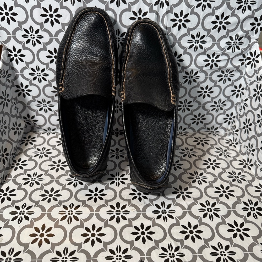 Polo Ralph Lauren men’s Classic Black pebble Leather driving Loafers Sz 10